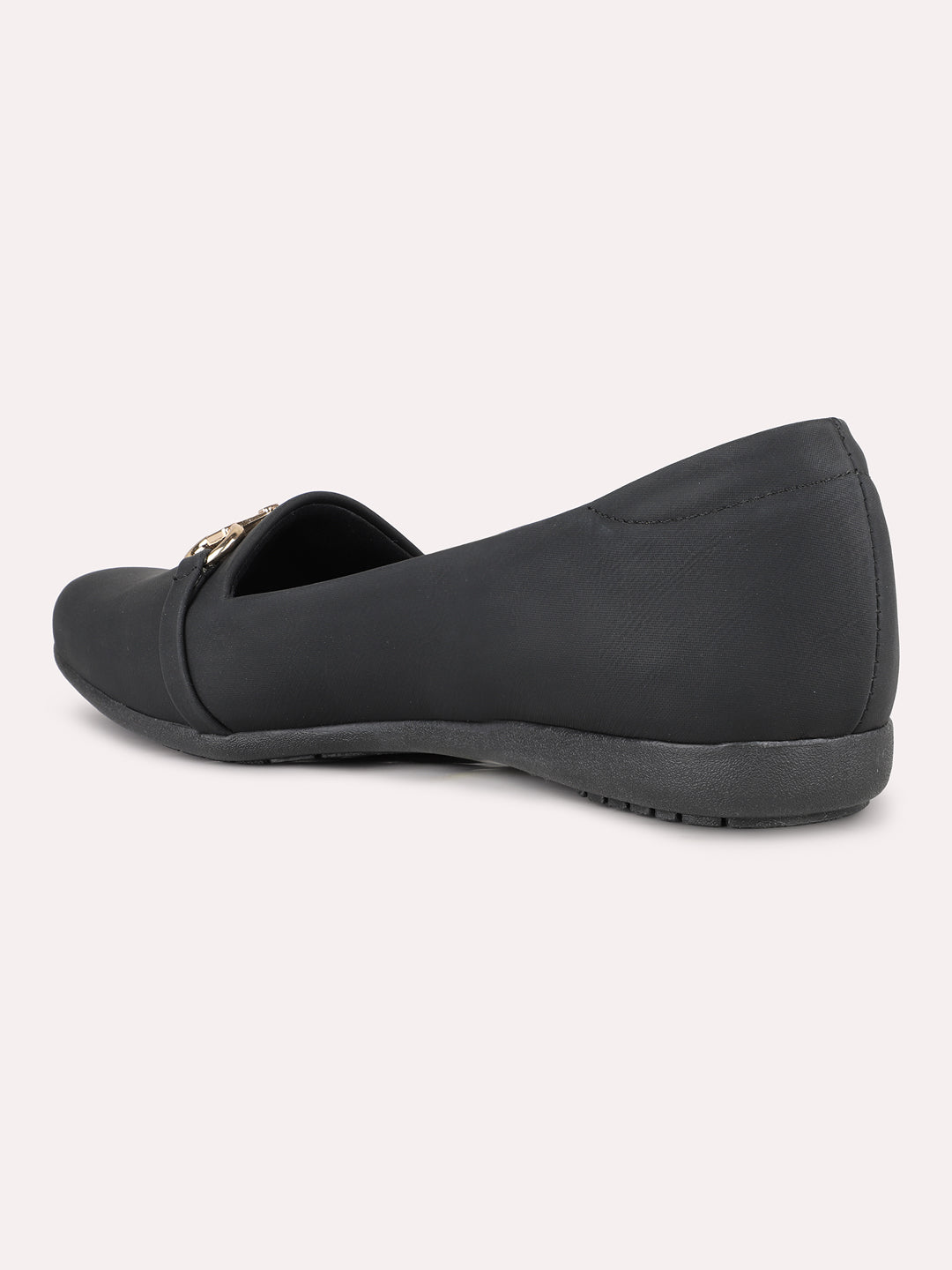 Women Black Casual Solid Pointed Loafers