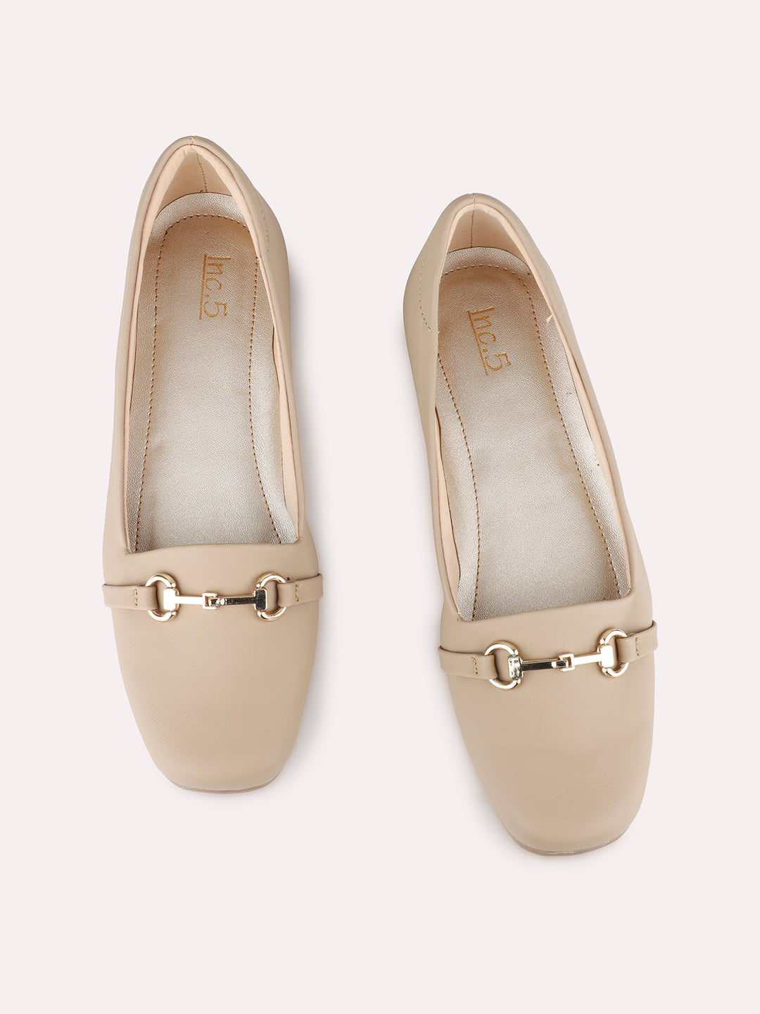 Women Beige Casual Solid Pointed Loafers