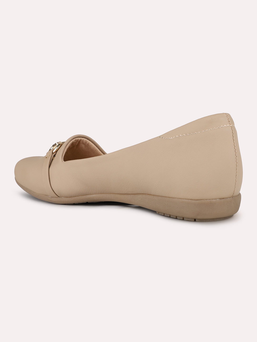 Women Beige Casual Solid Pointed Loafers
