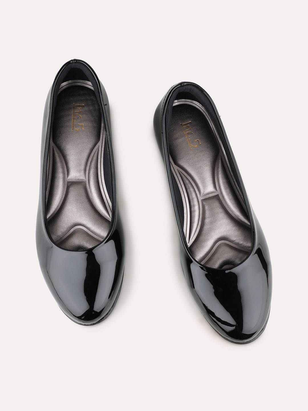 Womens Black Casual Solid Round Toe Ballerinas
