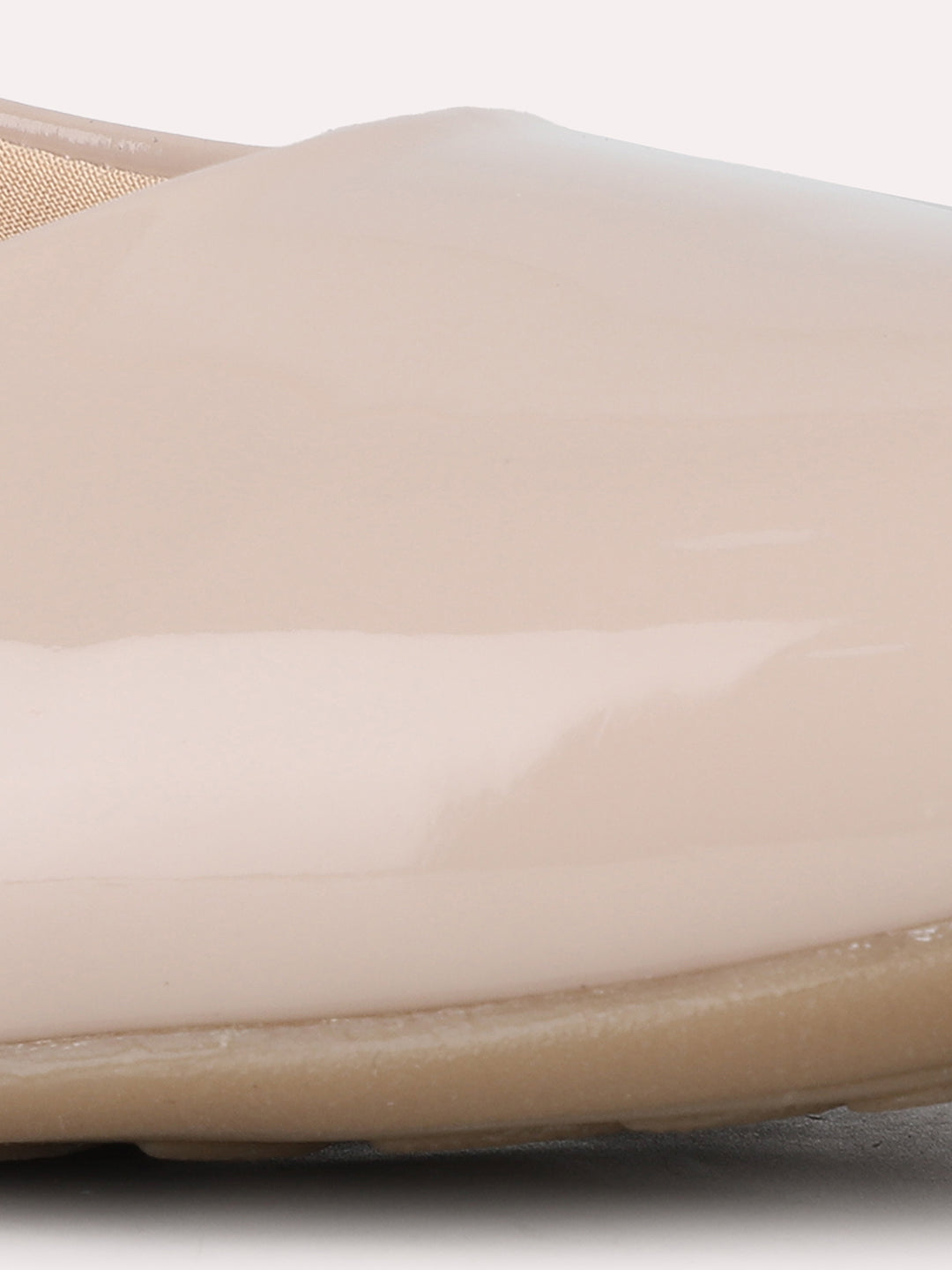 Womens Nude Casual Solid Round Toe Ballerinas