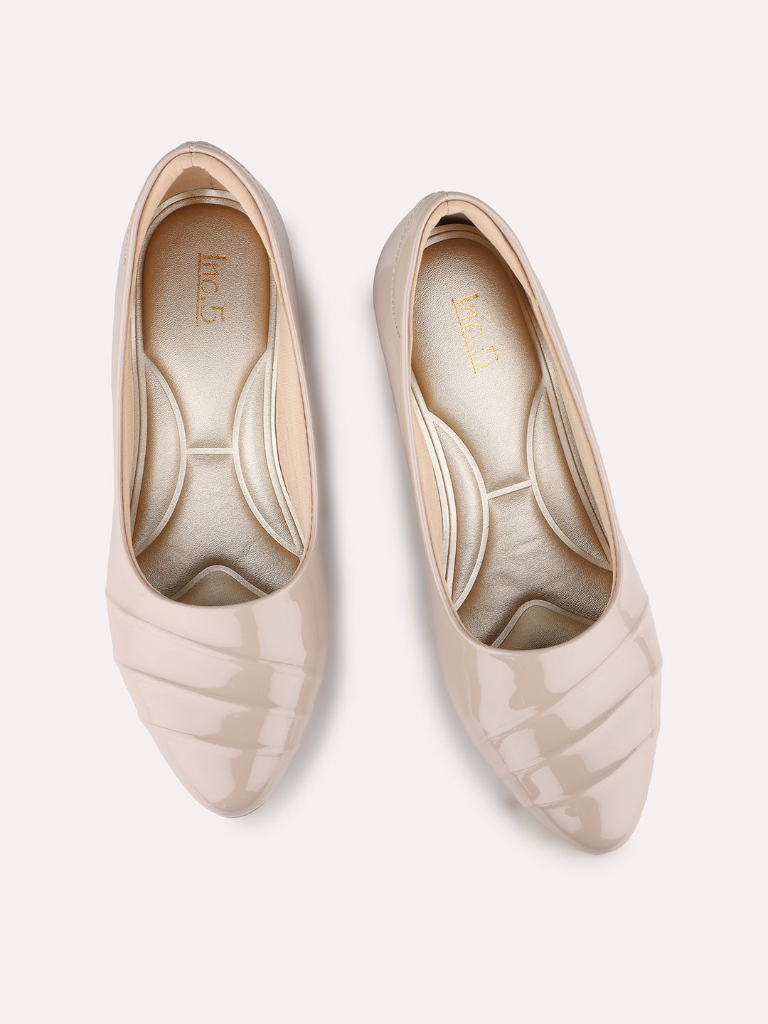 Women Nude Casual Solid Pointed Block Heel Pumps