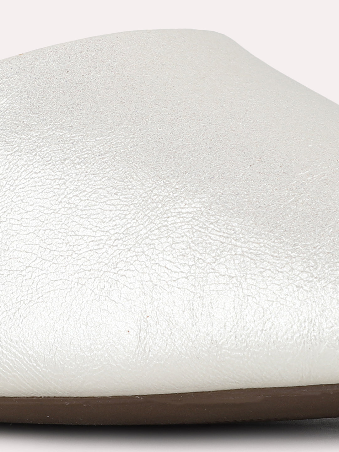 Women Silver Party Wear Solid Pointed Block Heel Mules