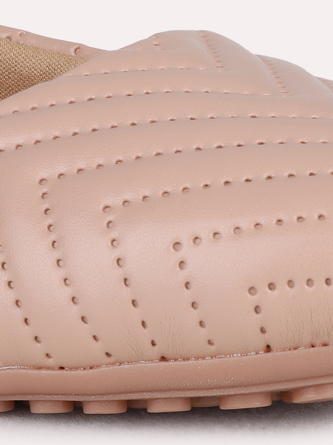 Womens Peach Casual Solid Round Toe Flat Ballerinas