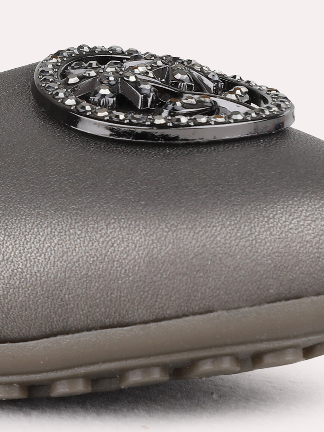 Womens Pewter Casual Solid Ballerinas Shoe