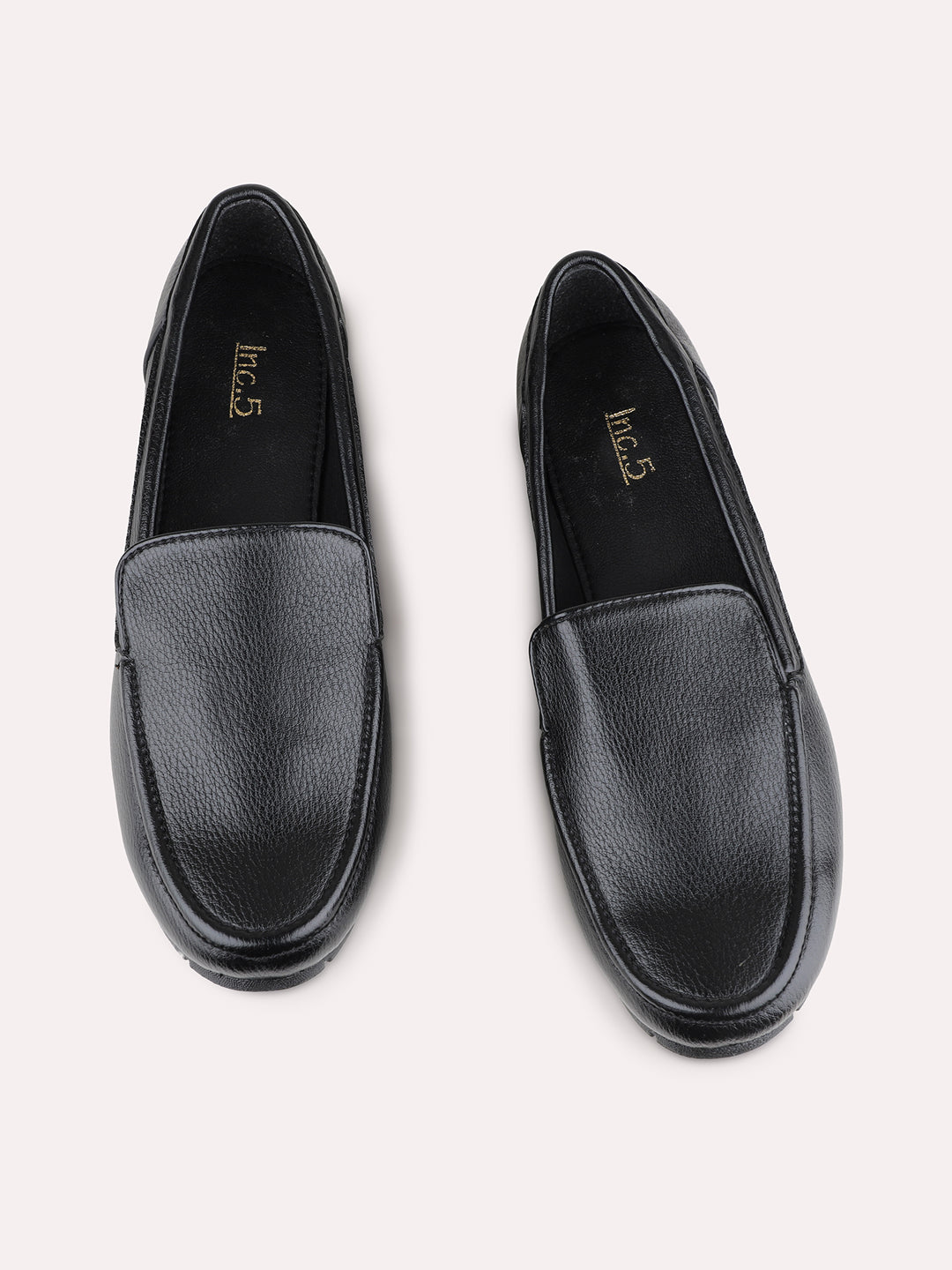 Womens Black Casual Solid Round Toe Loafer Shoes