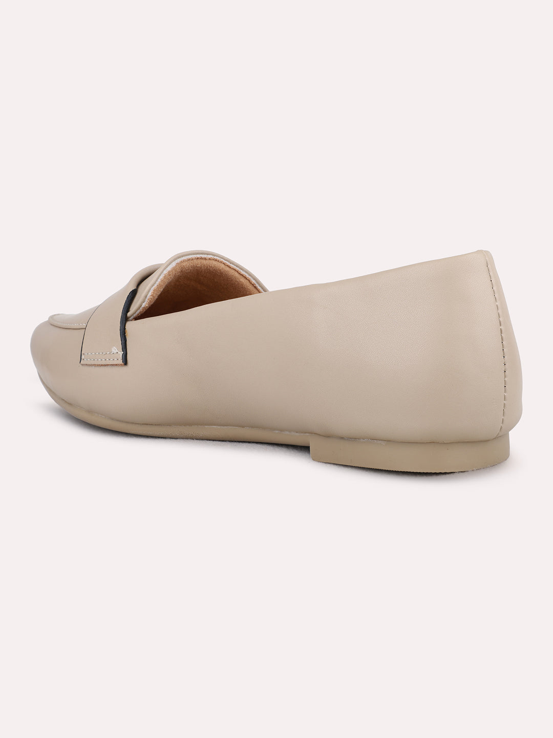 Womens Beige Casual Solid Ballerinas Shoe