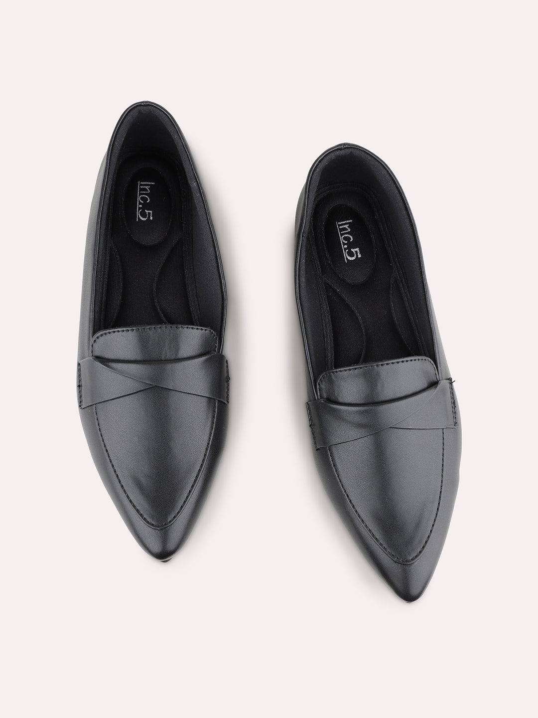 Womens Black Casual Solid Ballerinas Shoe