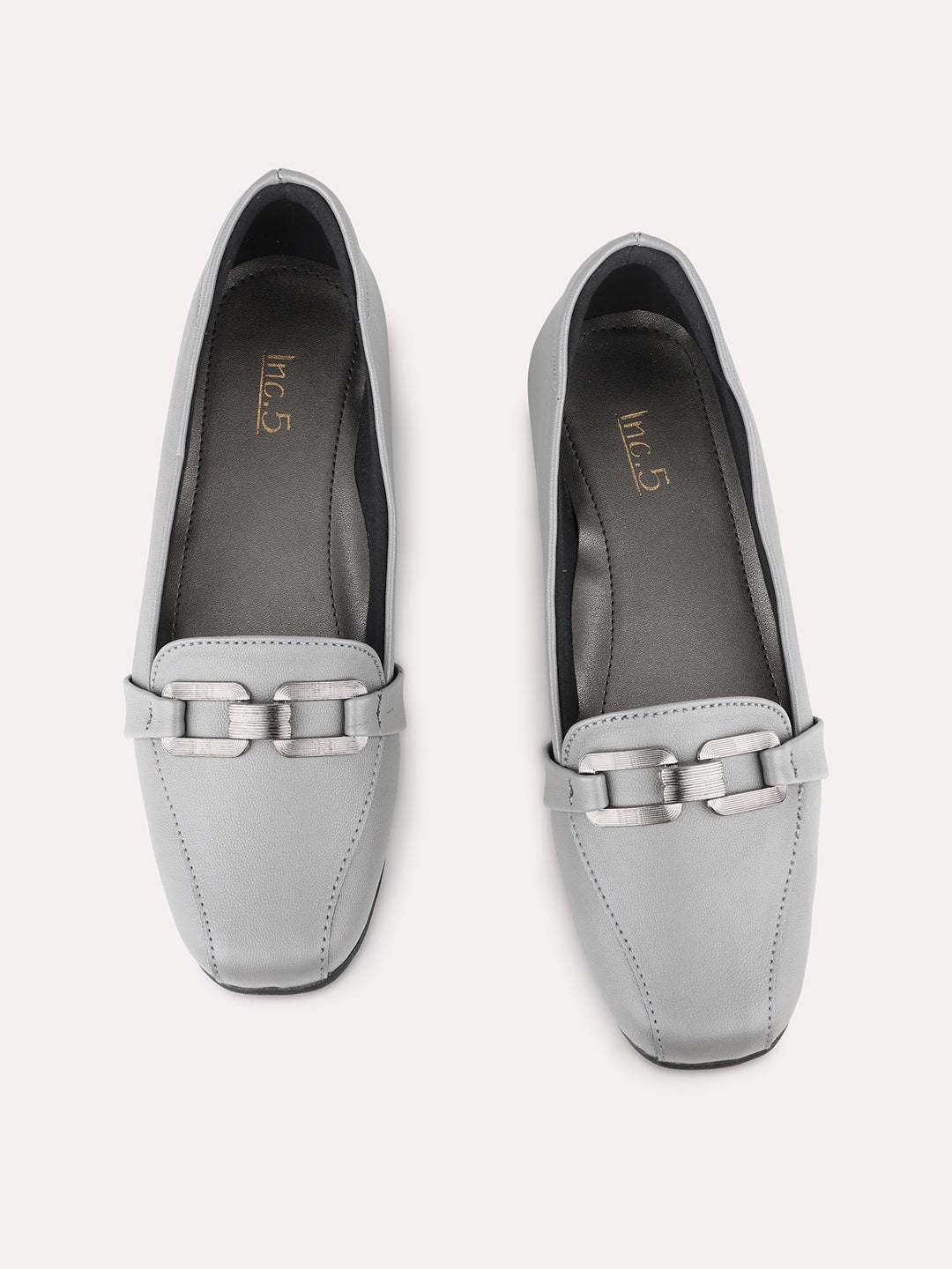 Women Grey Casual Solid Pointed Pumps