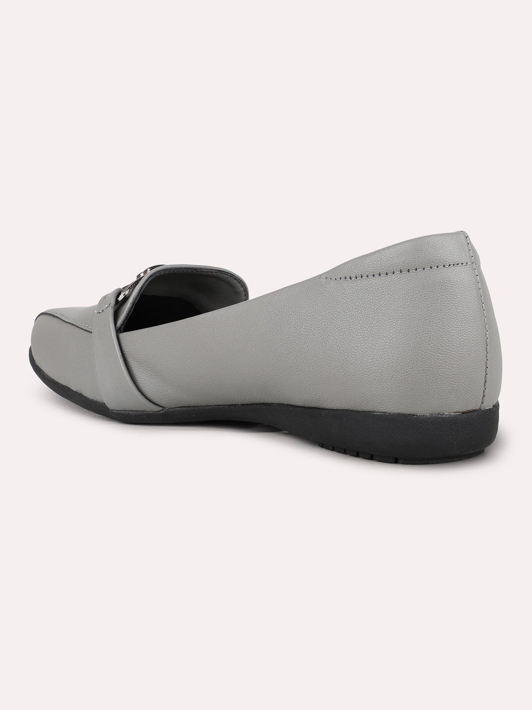 Women Grey Casual Solid Pointed Pumps