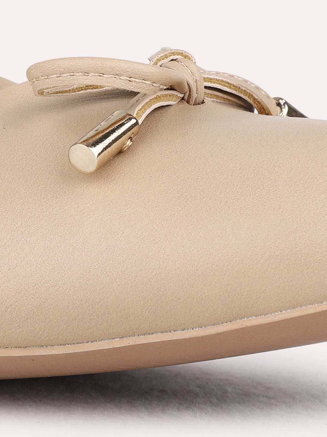 Womens Beige Casual Solid Pointed Toe Heel Pump Shoes