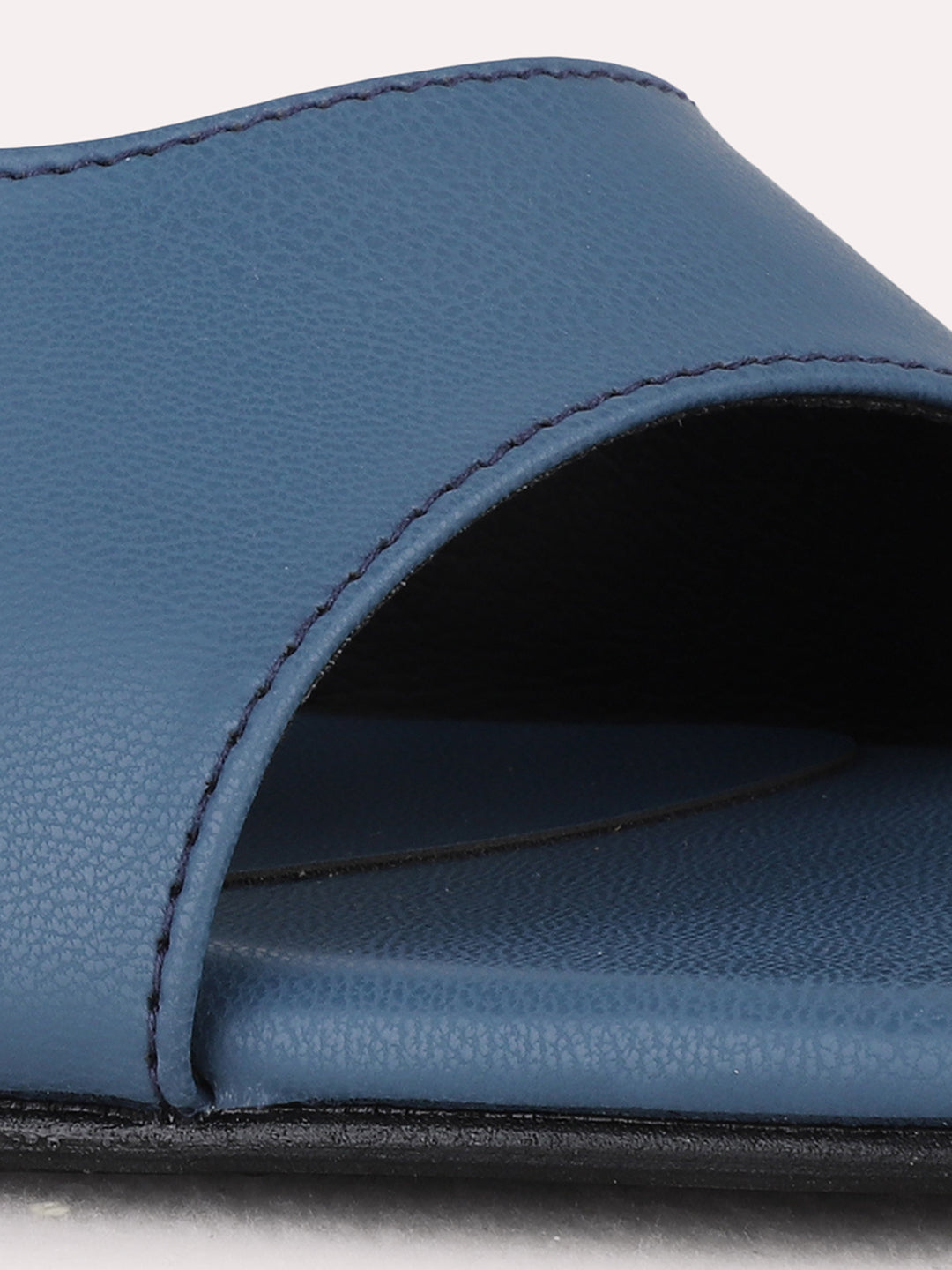 Womens Blue Party Wear Solid Block Heel Sandals