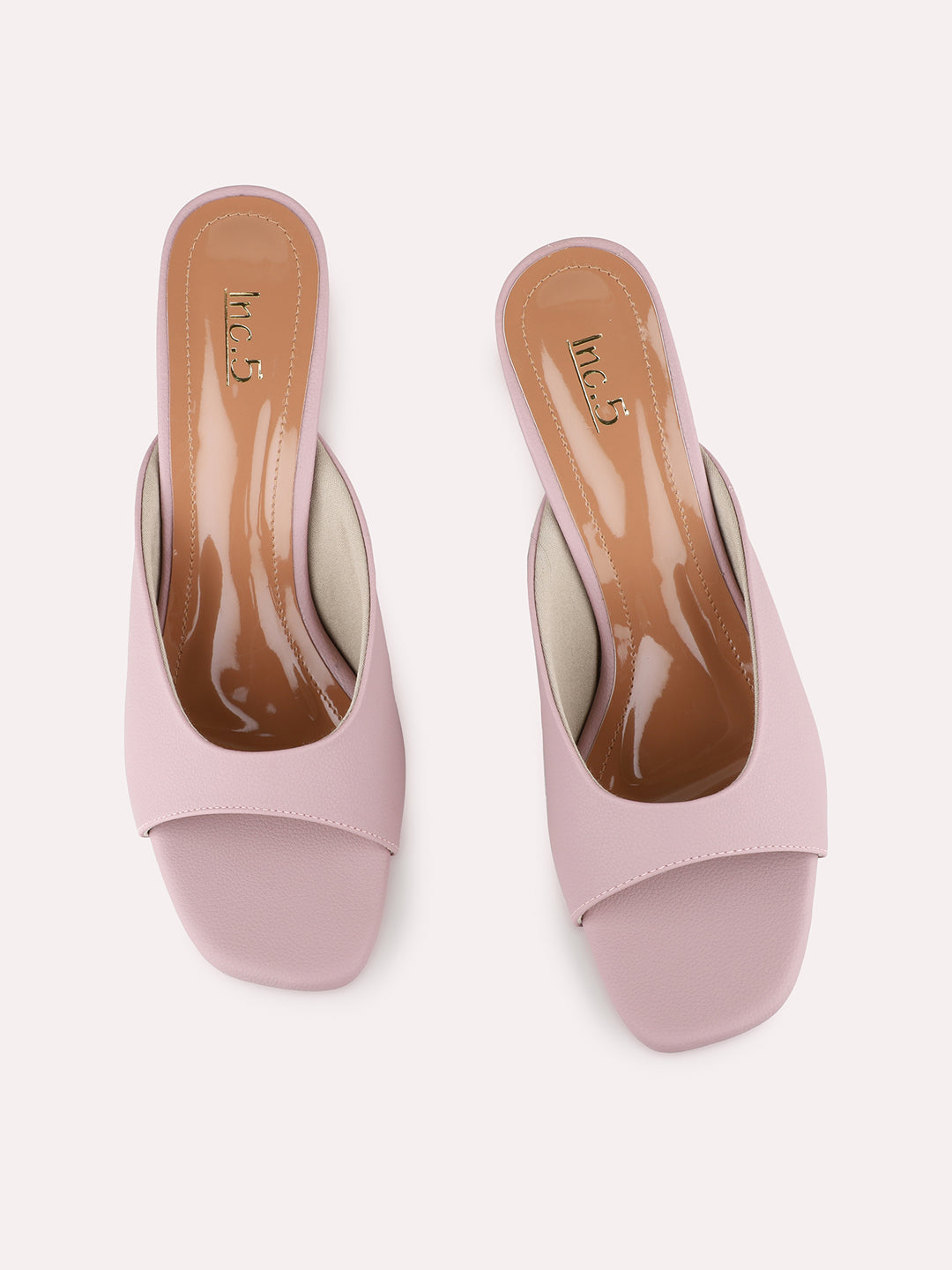 Womens Purple Party Wear Solid Square Toe Kitten Heel Sandals