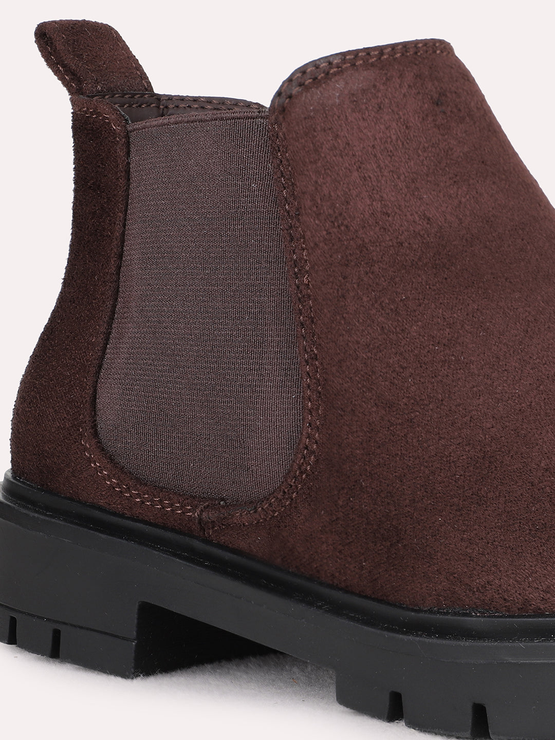 Womens Brown Casual Solid Chelsea Boots