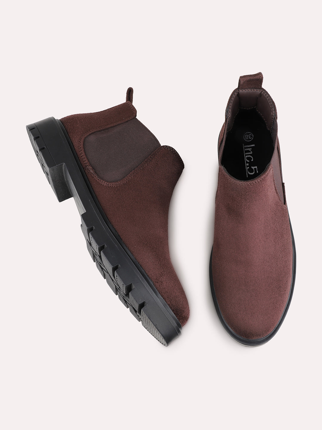 Womens Brown Casual Solid Chelsea Boots