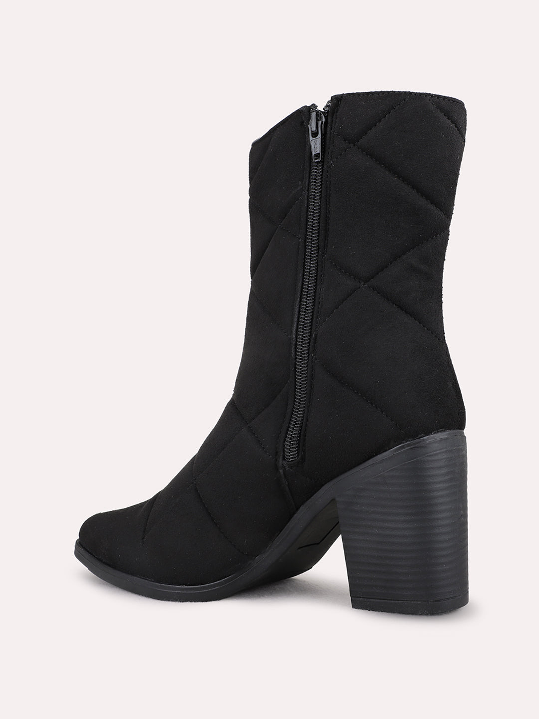 Womens Black Casual Solid Round Toe Ankle Boots