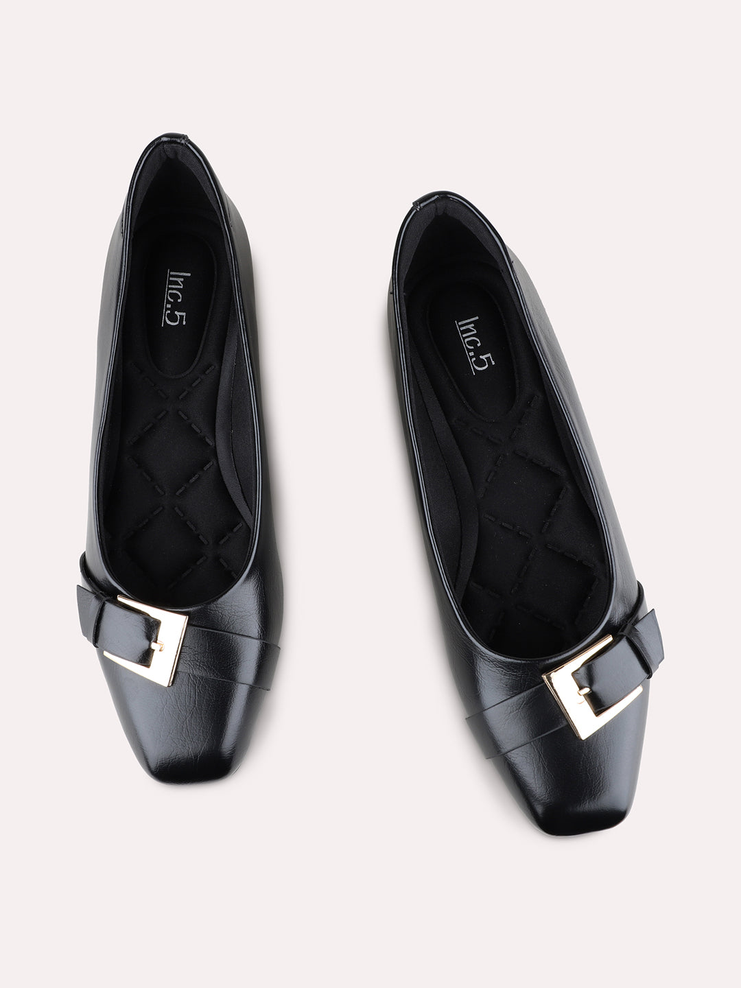 Womens Black Casual Solid Square Toe Block heels Pumps