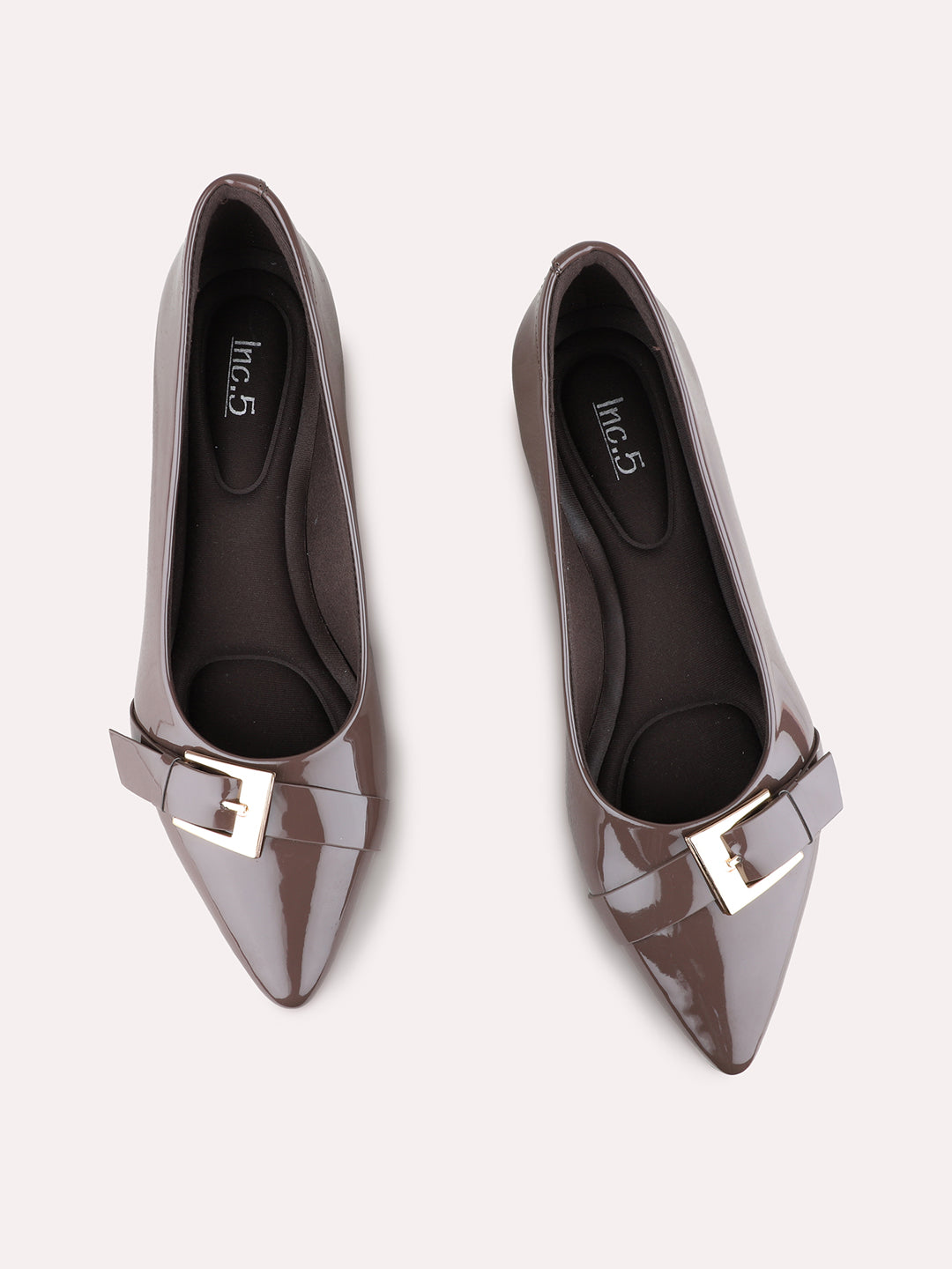 Womens Grey Party Wear Solid Pointed Toe Block heels Pumps