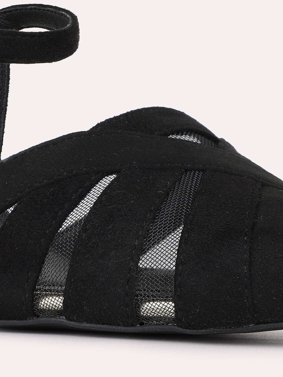Womens Black Casual Solid Pattern Pointed Block Heels
