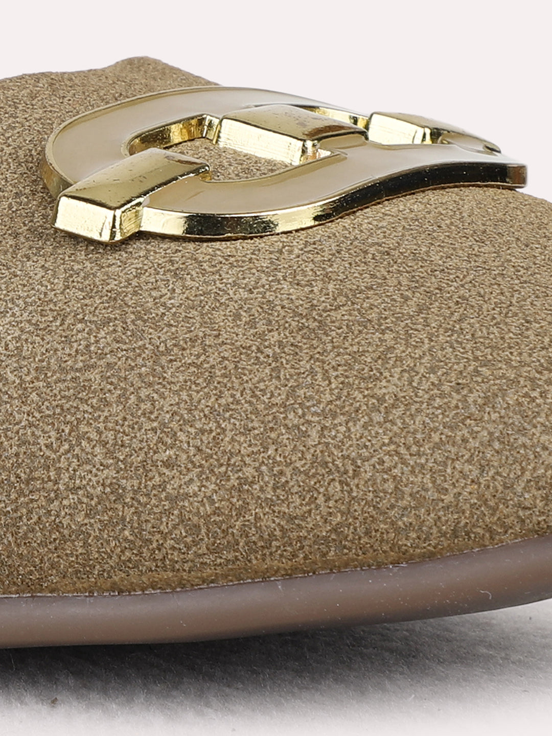 Womens Green Casual Solid Round Toe Flat Ballerinas