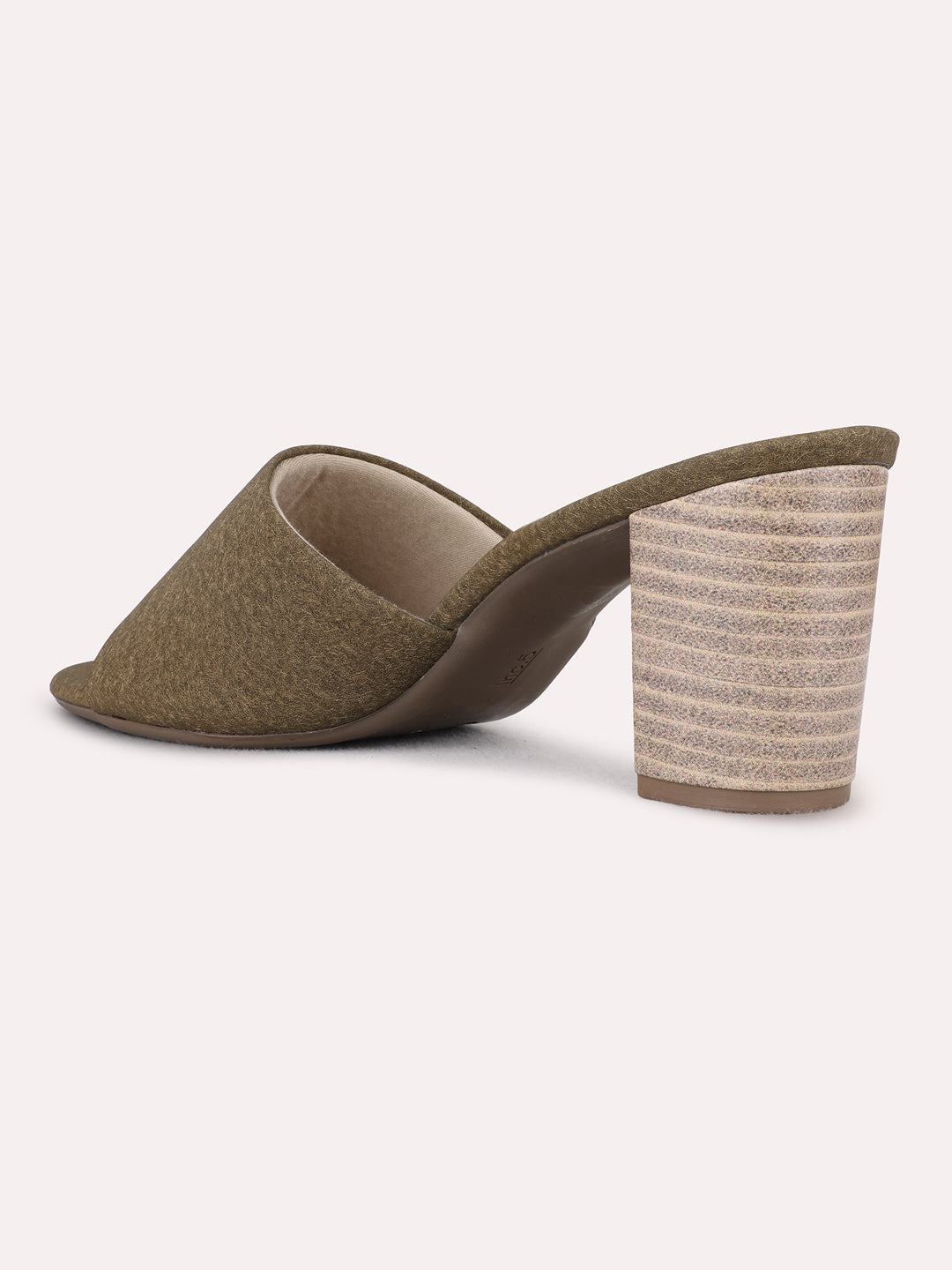 Womens Green Party Wear Solid Square Toe Block Heel Sandals