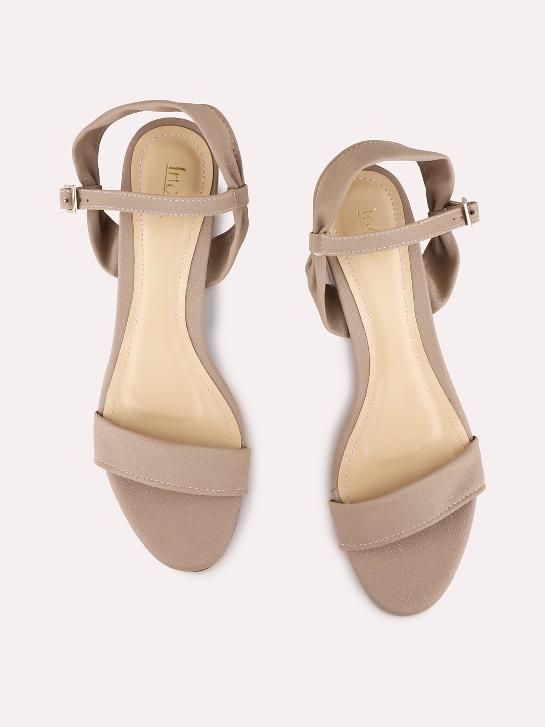 Womens Brown Party Wear Solid Square Toe Block Heel Sandals