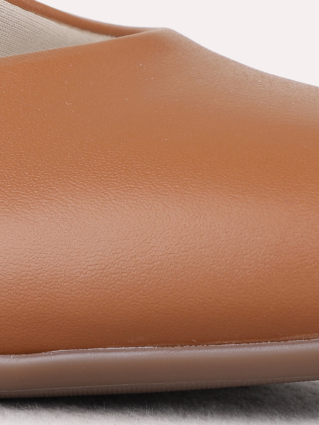 Womens Tan Party Wear Solid Pointed Toe Block Heel Pumps