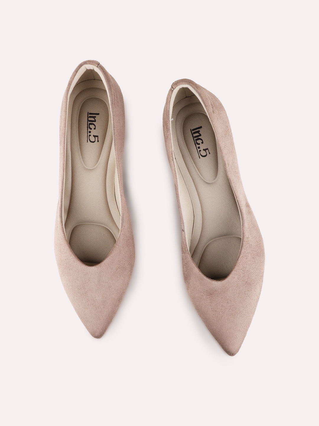 Womens Beige Party Wear Solid Pointed Toe Pumps