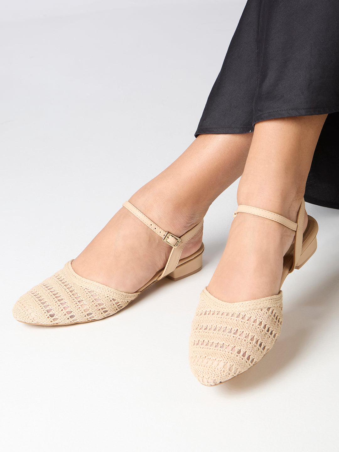 Womens Beige Party Wear Solid Pattern Block Heels