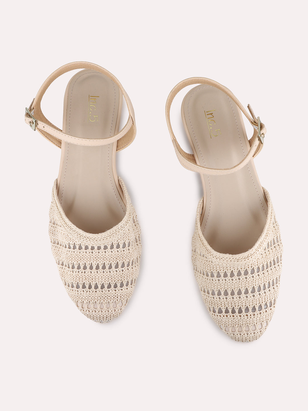 Womens Beige Party Wear Solid Pattern Block Heels