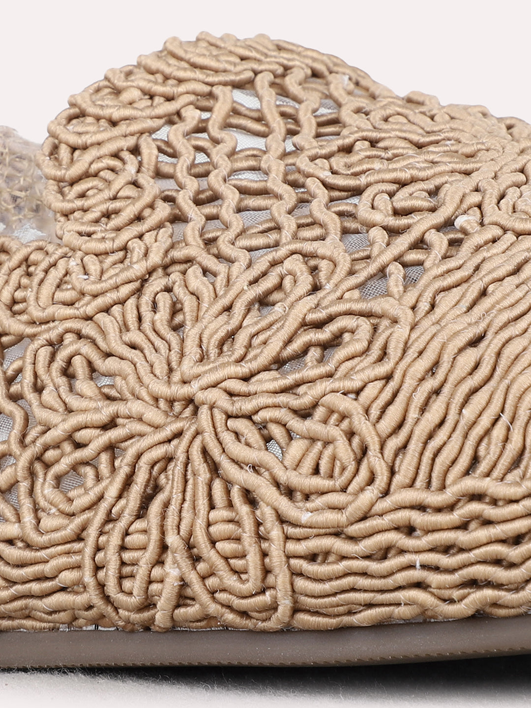 Womens Tan Casual Solid Pointed Toe Flat Ballerinas