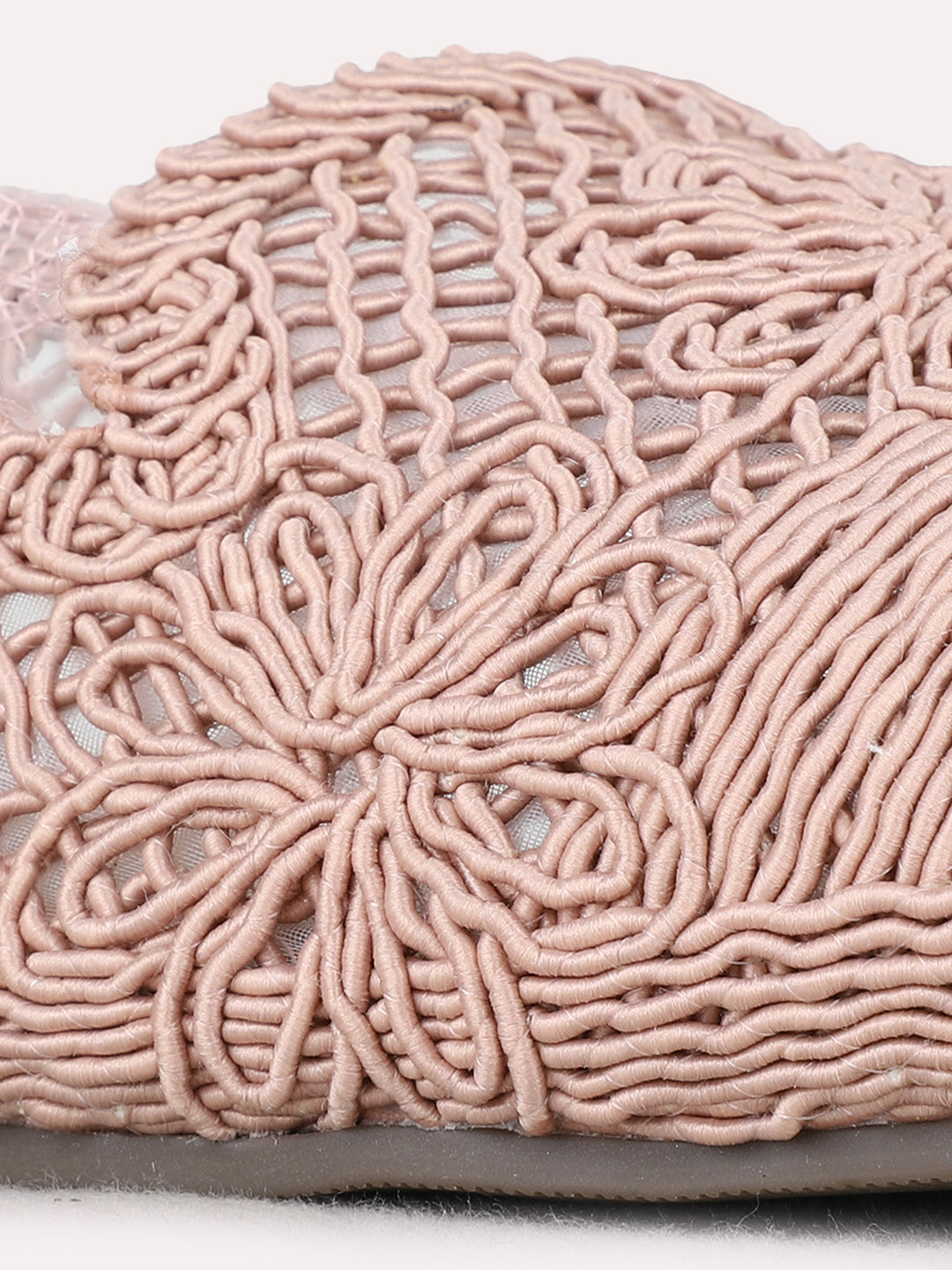 Womens Peach Casual Solid Pointed Toe Flat Ballerinas