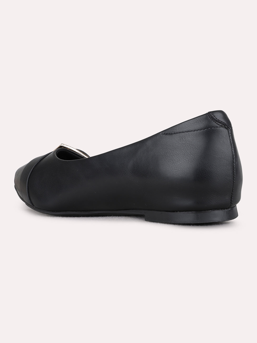 Womens Black Casual Solid Round Toe Ballerinas