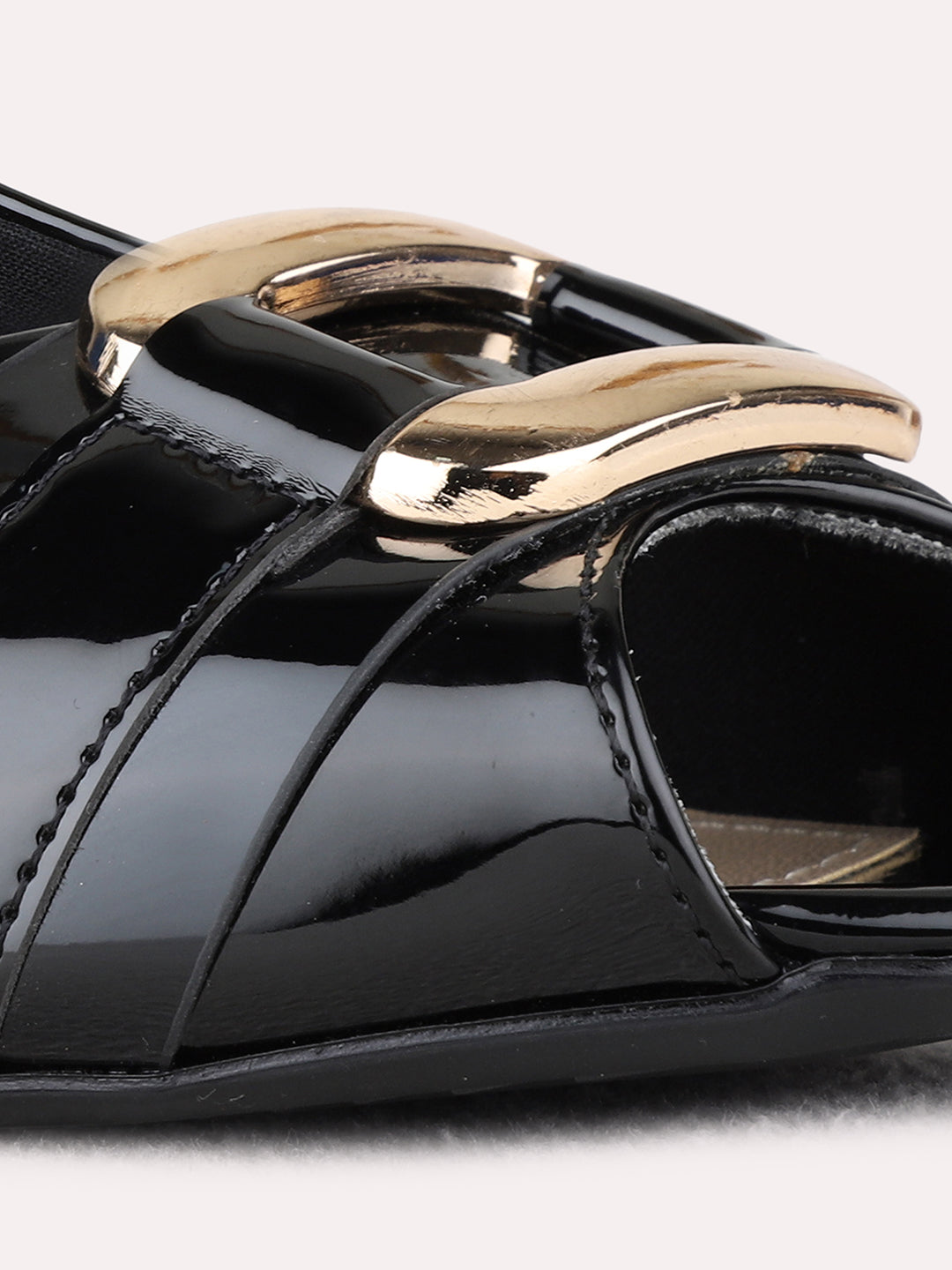 Womens Black Party Wear Solid Round Toe Shape Block heels Pumps