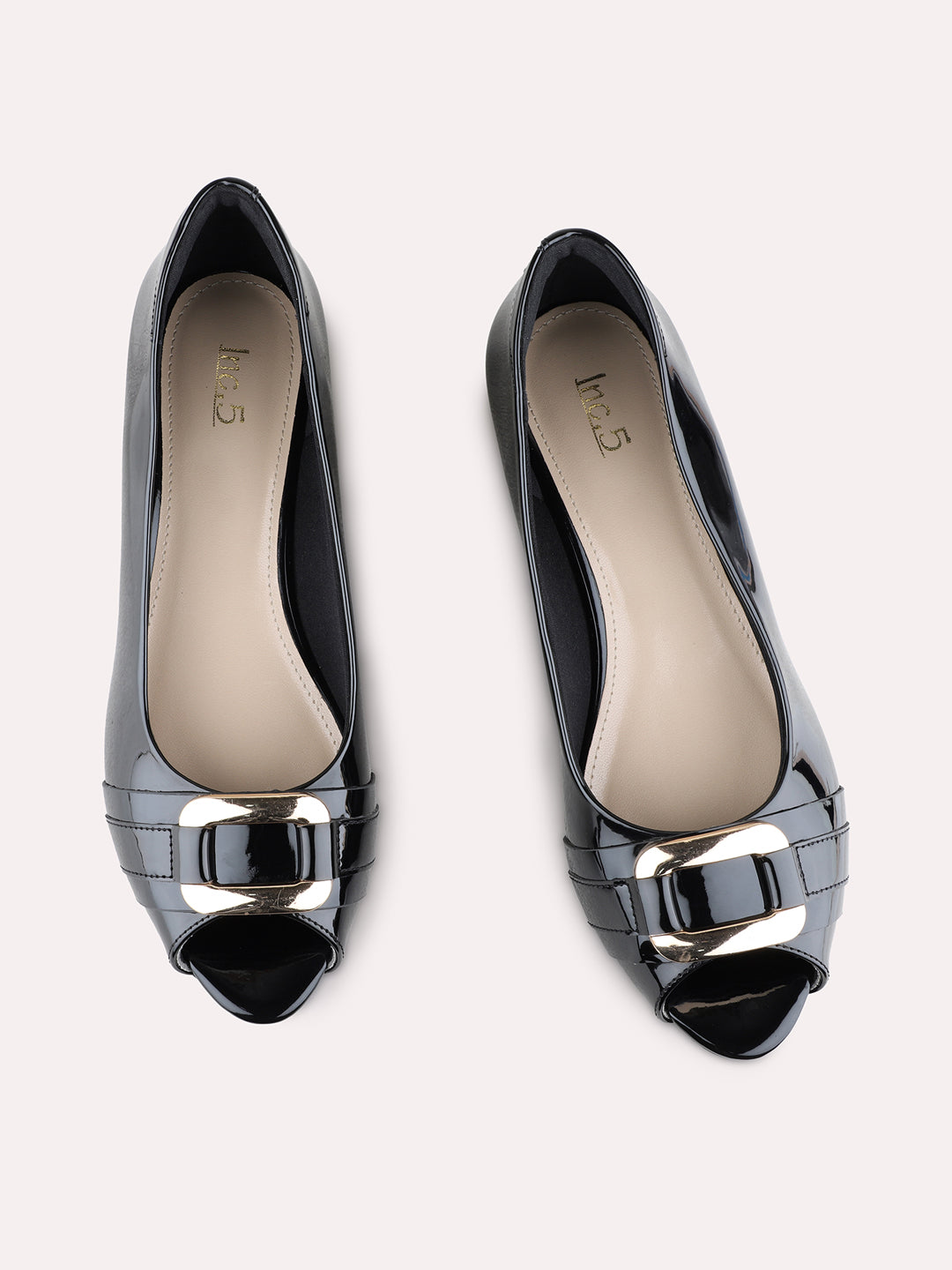 Womens Black Party Wear Solid Round Toe Shape Block heels Pumps