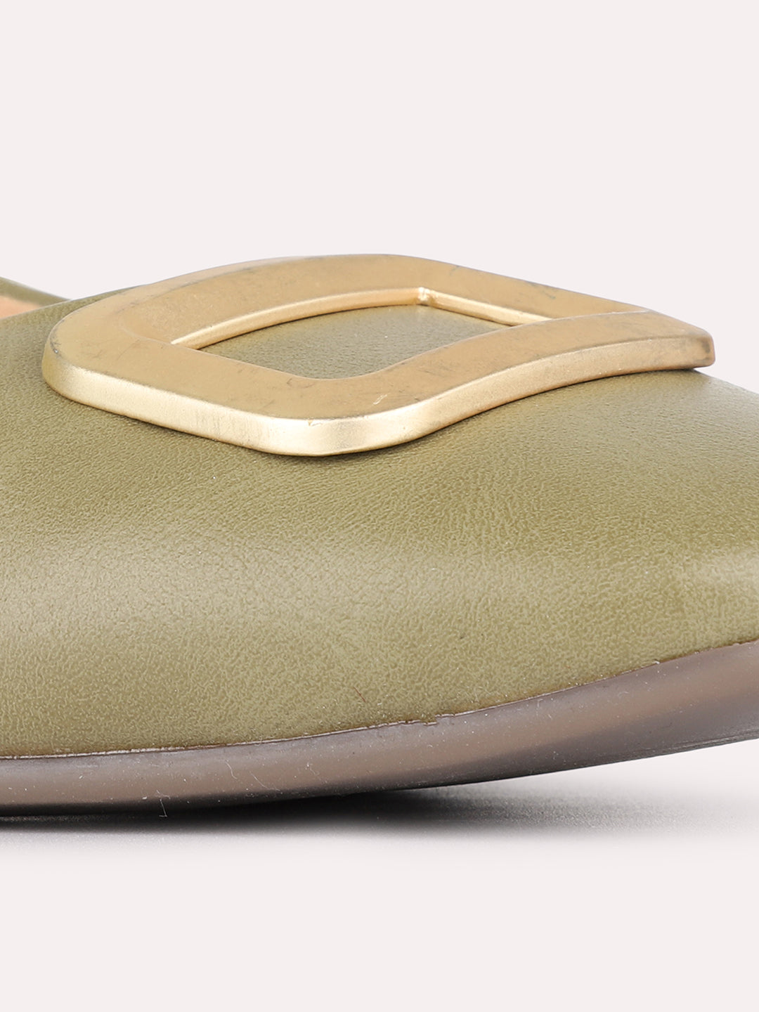 Womens Green Casual Solid Round Toe Ballerinas