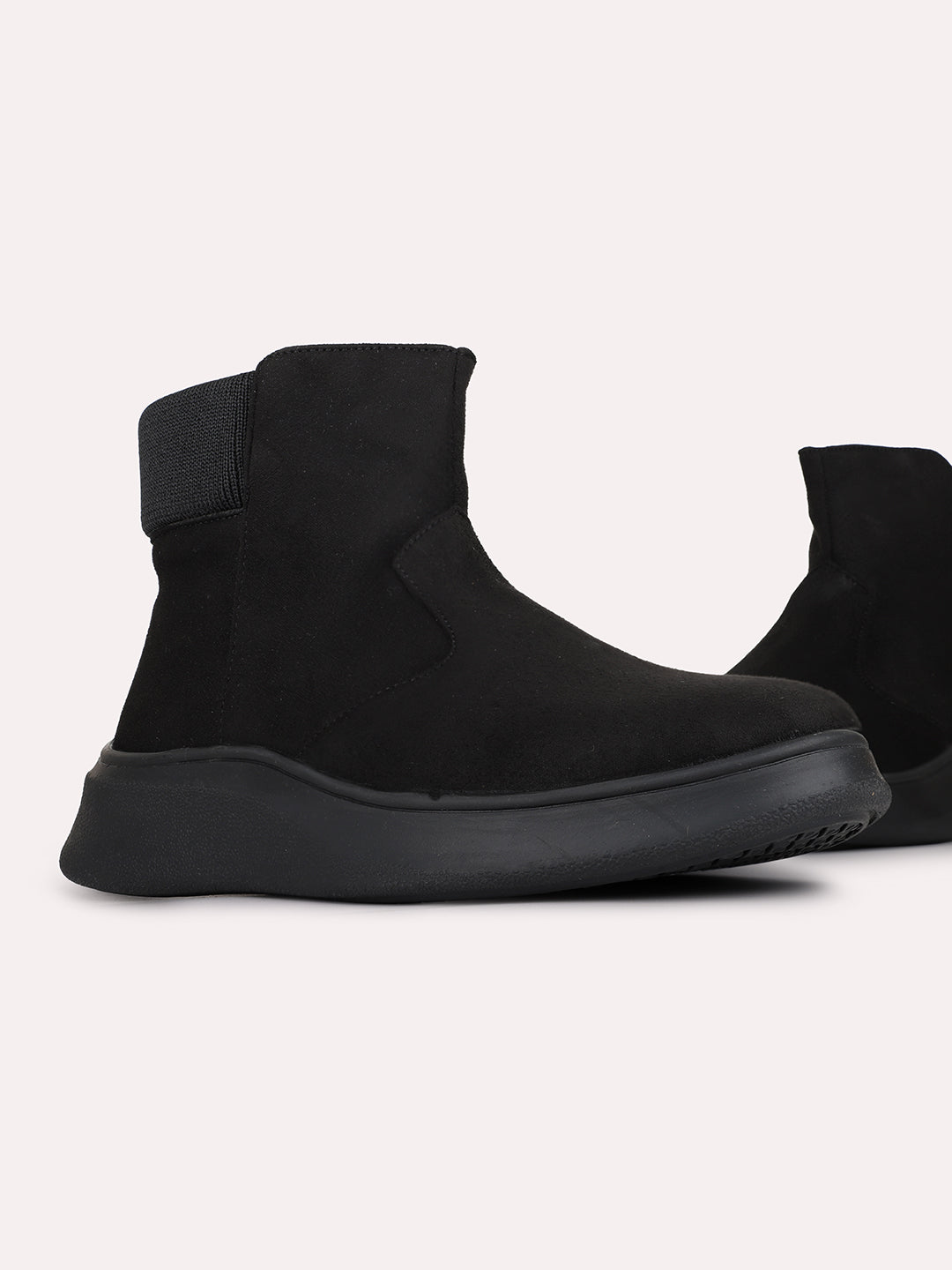 Womens Black Casual Solid Pattern Pointed Boots