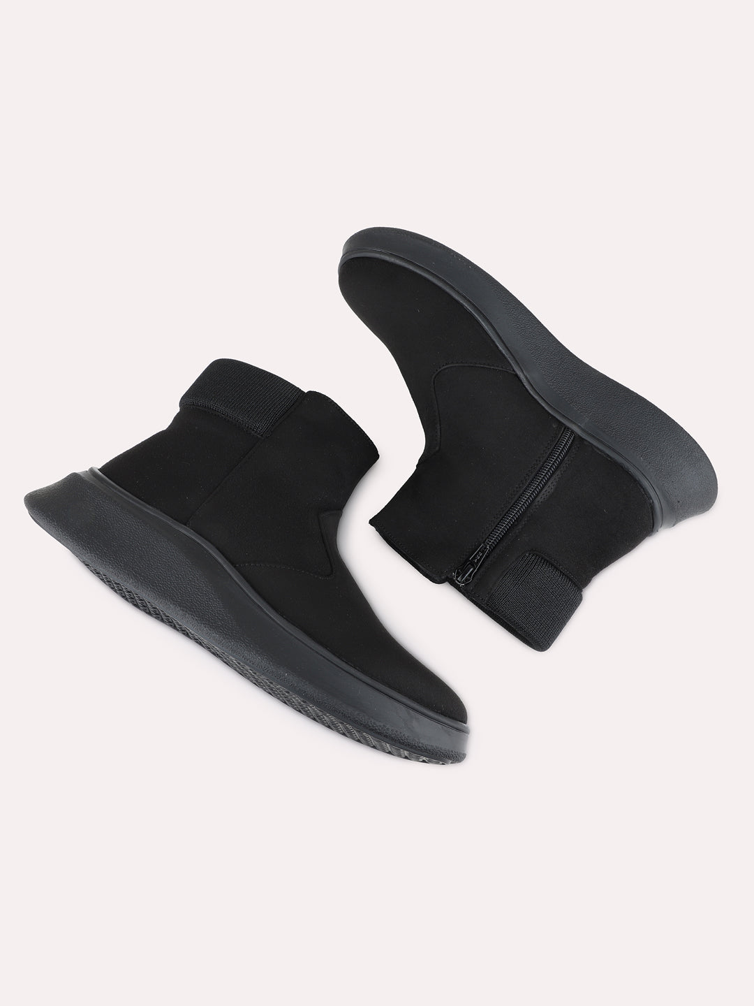 Womens Black Casual Solid Pattern Pointed Boots