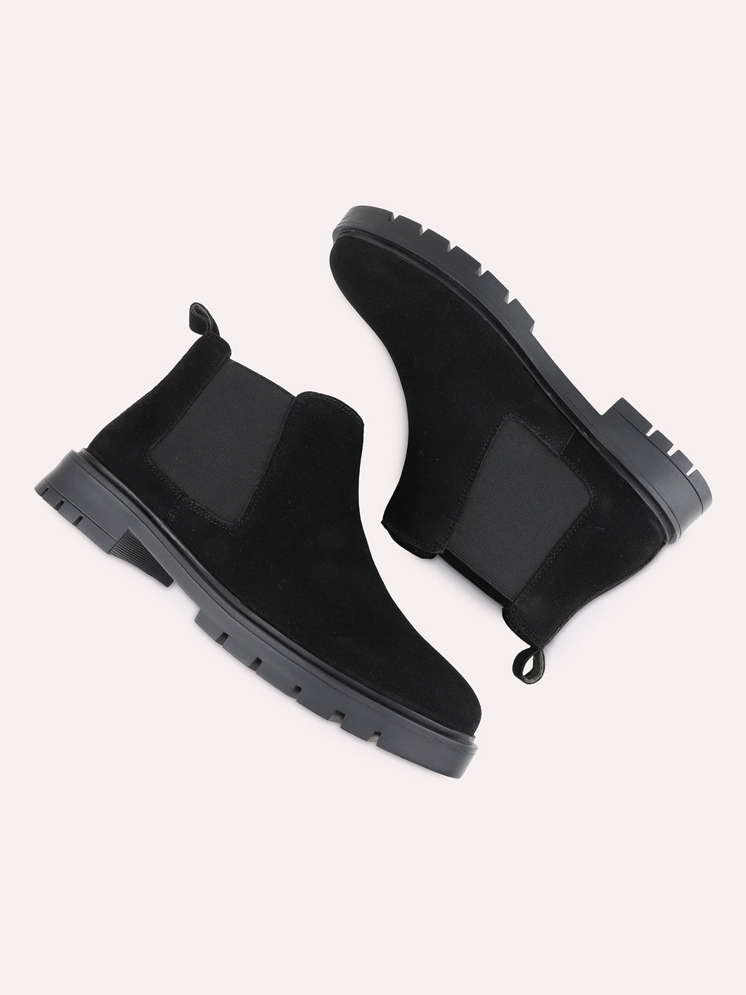 Womens Black Casual Solid Pattern Round Toe Shape Boots
