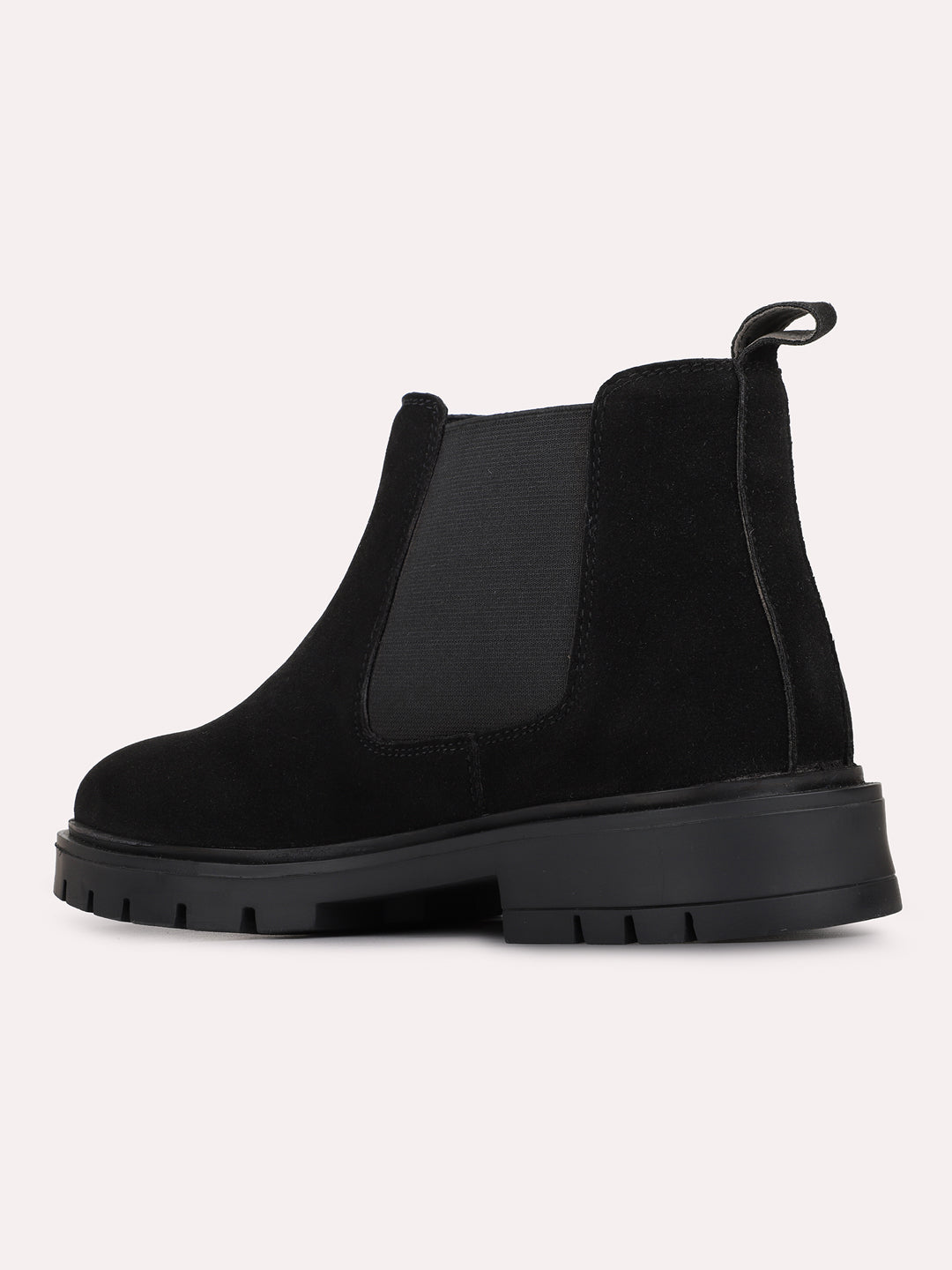 Womens Black Casual Solid Pattern Round Toe Shape Boots