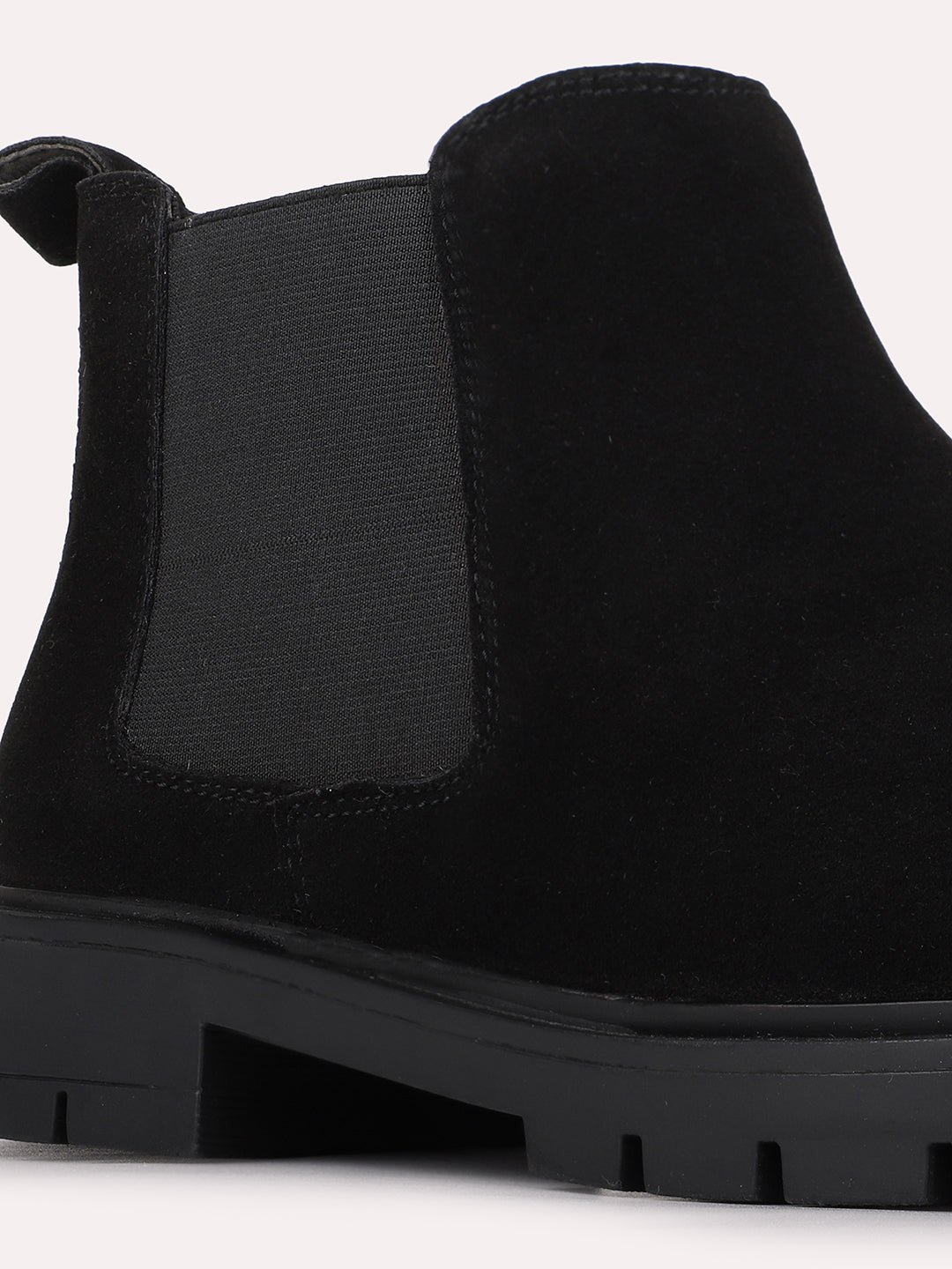 Womens Black Casual Solid Pattern Round Toe Shape Boots