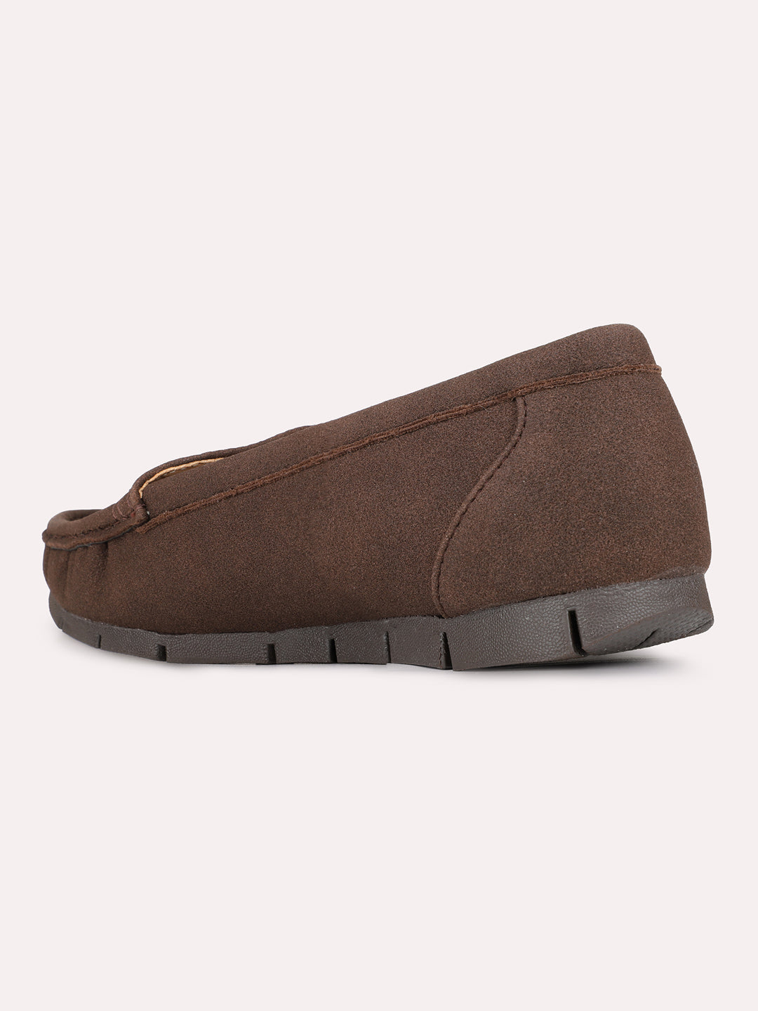 Womens Brown Casual Solid Pattern Round Toe Loafers