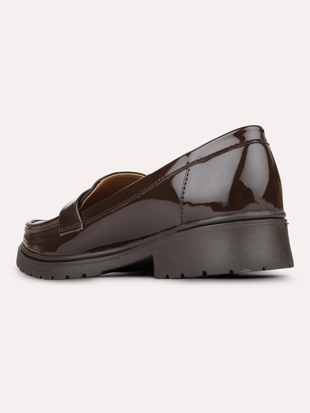 Womens Brown Casual Solid Pattern Round Toe Moccasins