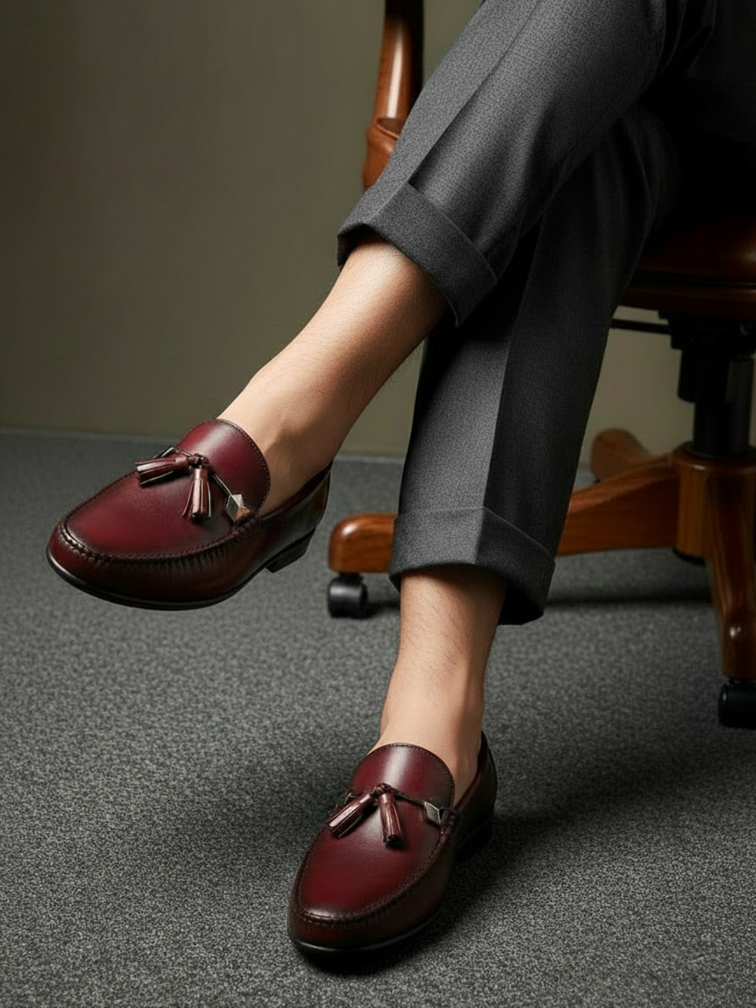 Driving Shoes-Burgundy