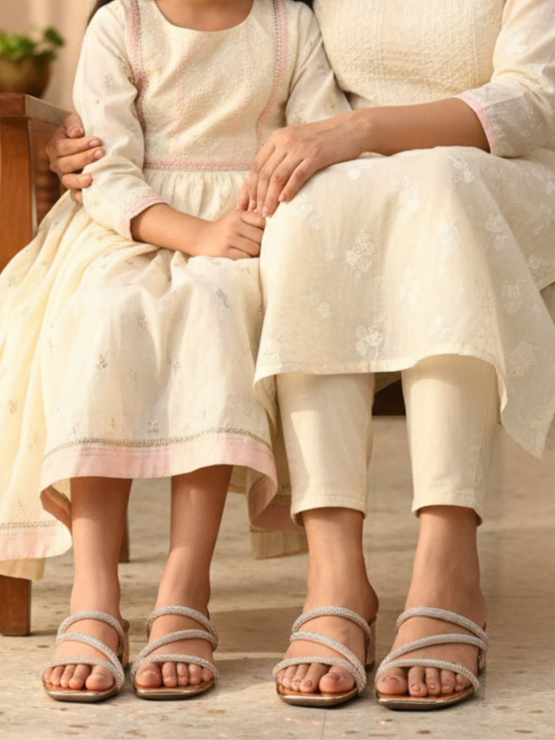 Women Rose Gold Embellished Party Block Sandals