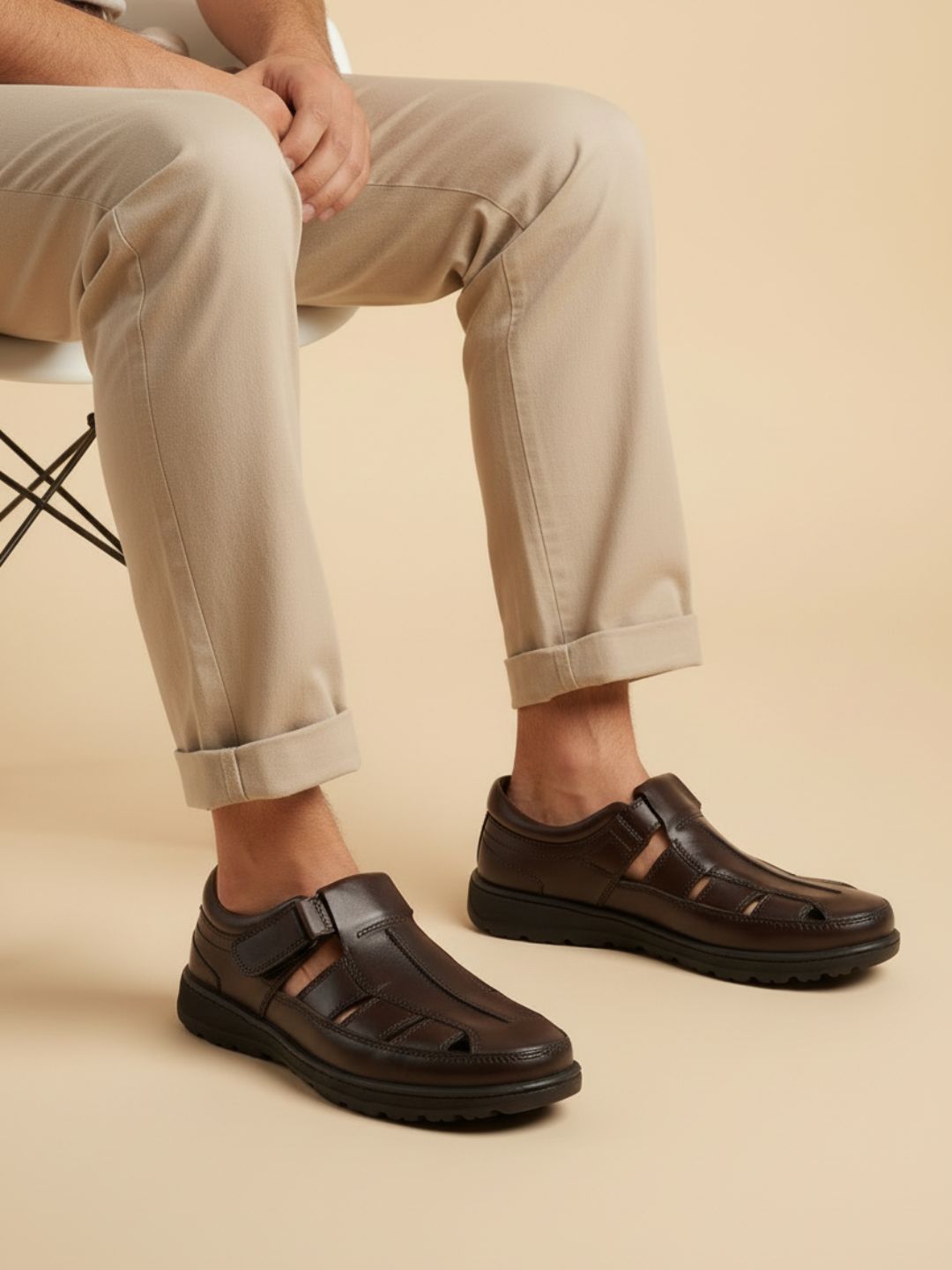 Atesber Brown Casual Sandal For Men