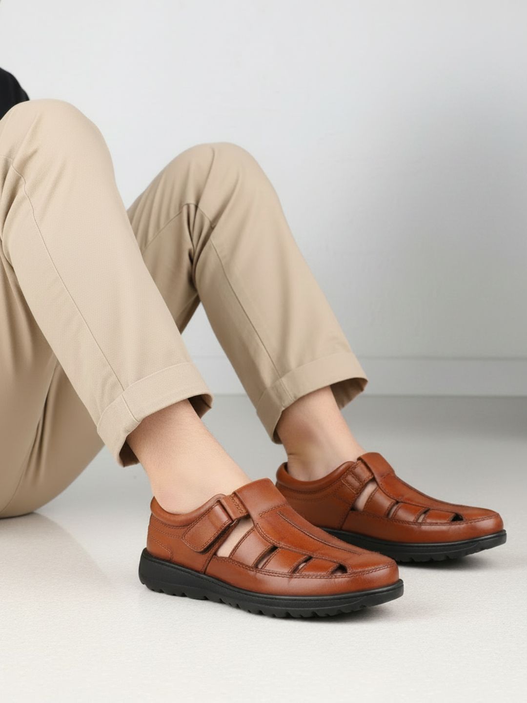 Atesber Tan Casual Sandal For Men