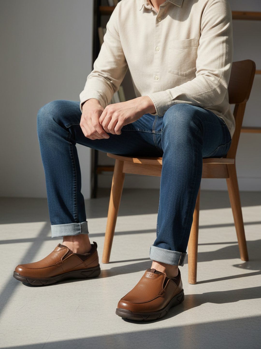 Atesber Tan Casual Slipon For Men's