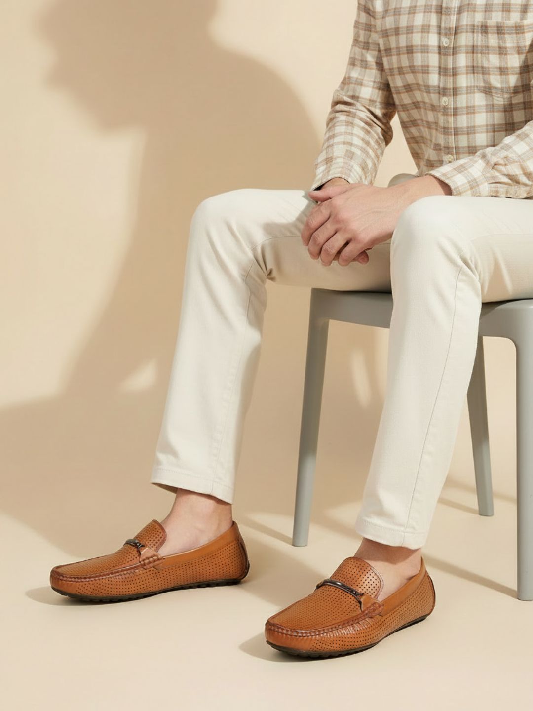 Atesber Tan Driving Casual Shoes For Men's
