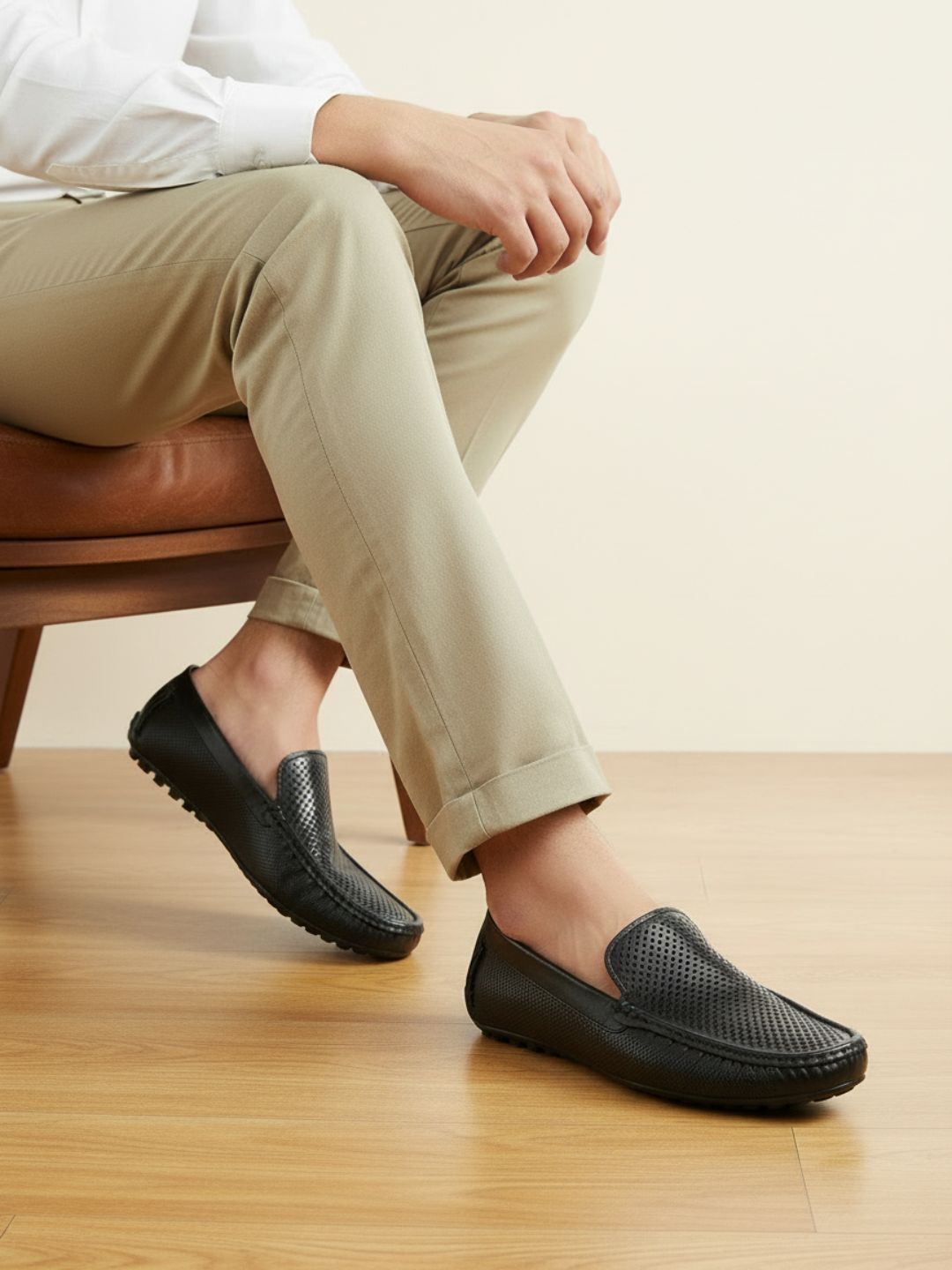 Atesber Black Driving Casual Shoes For Men's